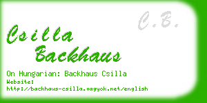 csilla backhaus business card